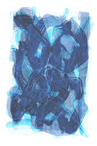 Fluid Blue Abstract Art Print by Cartissi