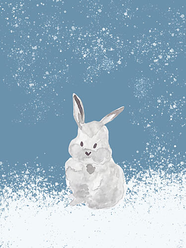 Winter Snow Bunny Art Print