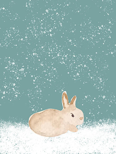 Peaceful Winter Bunny Art Print