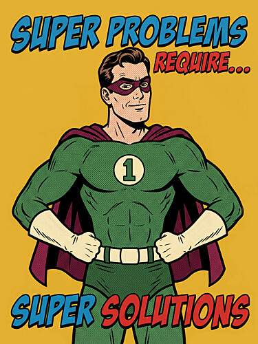 Super Solutions Hero Pop art reproduction