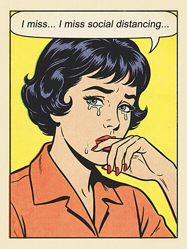 Social Distancing Tears Pop art reproduction
