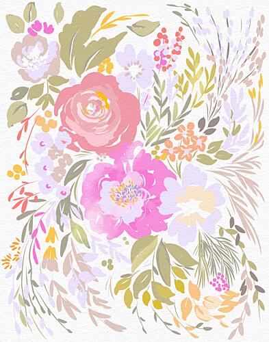 Pastel Floral Arrangement Art Print