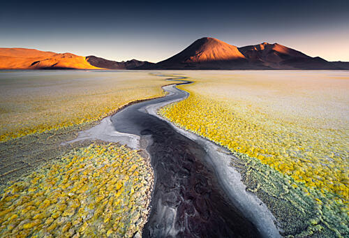 Golden Sulfur River Gold Print