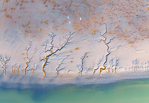 Aerial Coastal Patterns Art Print by Songlin Xu