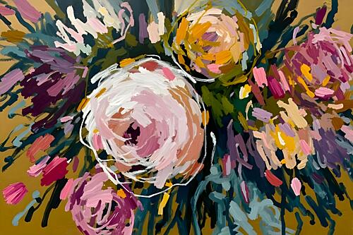 Vibrant Abstract Flowers Art Print