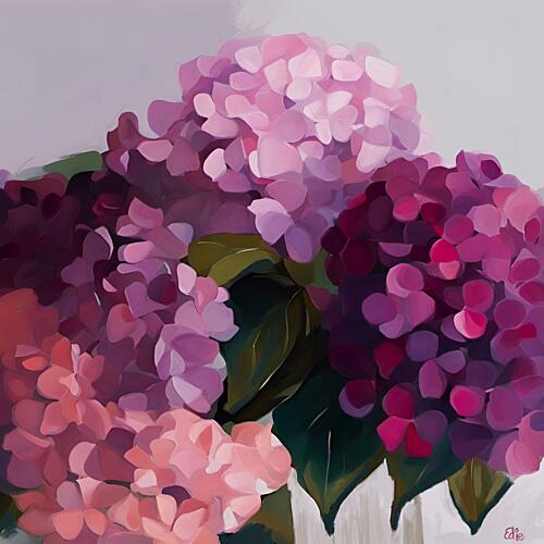 Vibrant Hydrangea Blooms Art Print