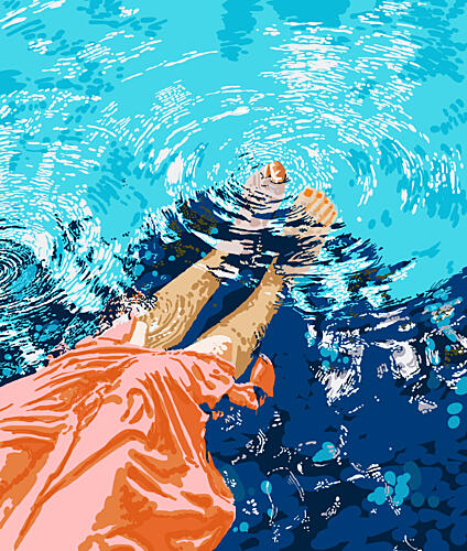 Summer Pool Relax Art Print