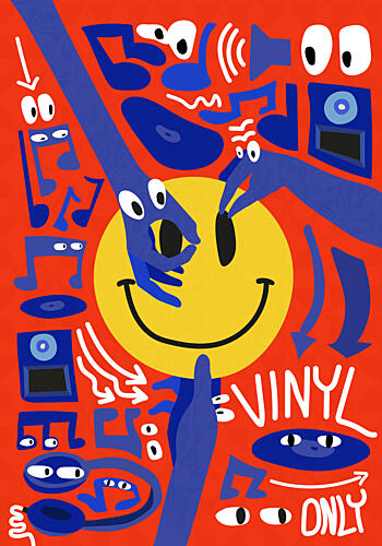 Happy Vinyl Music Pop art reproduction