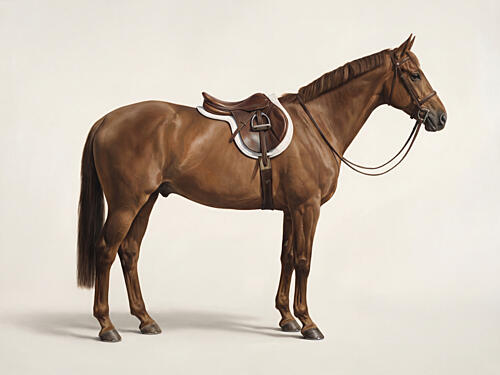 Elegant Saddled Horse Art Print