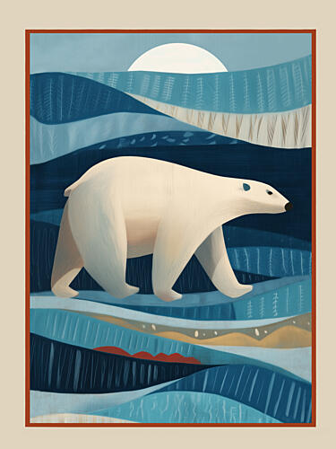 Arctic Polar Bear Stroll Art Print