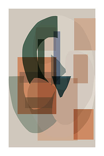 Modern Layered Shapes Art Print by Cartissi