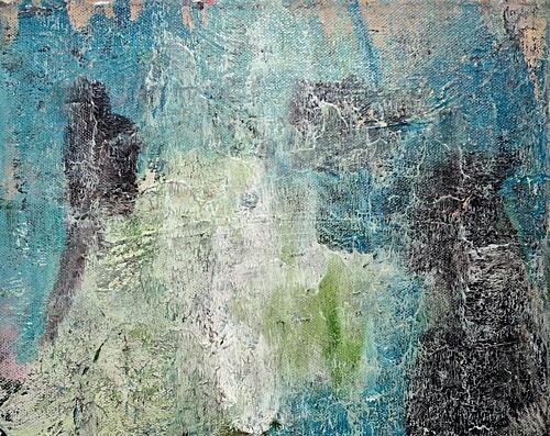 Textured Blue Green Art Print
