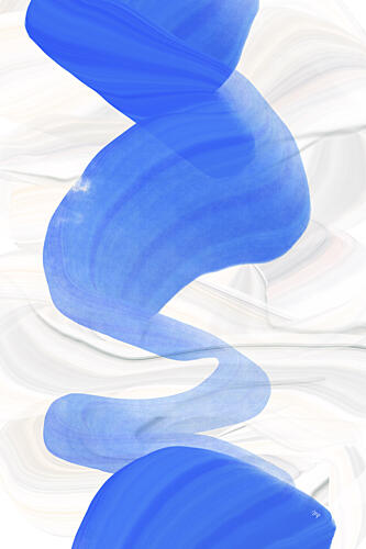 Dynamic Blue Swirl Art Print by Martina