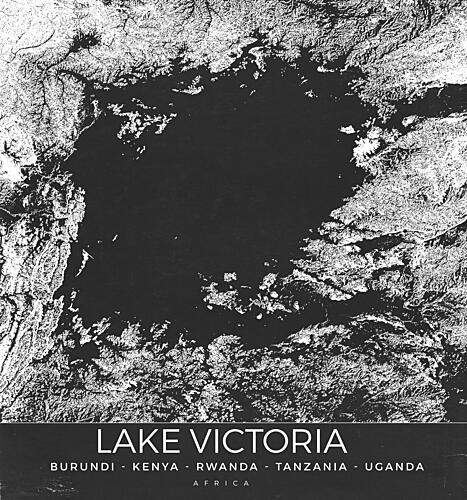 Lake Victoria Africa Map Art Print