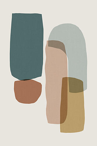 Layered Organic Shapes Art Print by Cartissi
