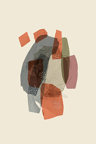 Earthy Abstract Shapes Art Print by Cartissi