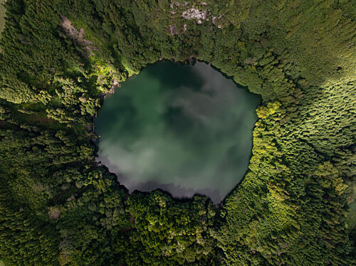 Emerald Crater Lake View Art Print by Willem Steenis