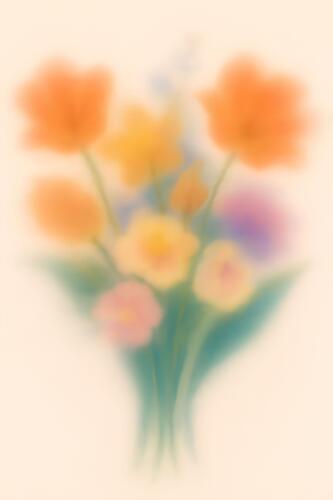 Dreamy Pastel Flowers Art Print