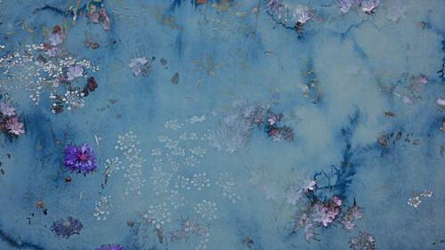 Dreamy Blue Floral Art Print by Miriam Stayte