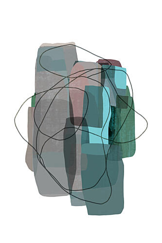 Overlapping Muted Forms Art Print by Cartissi