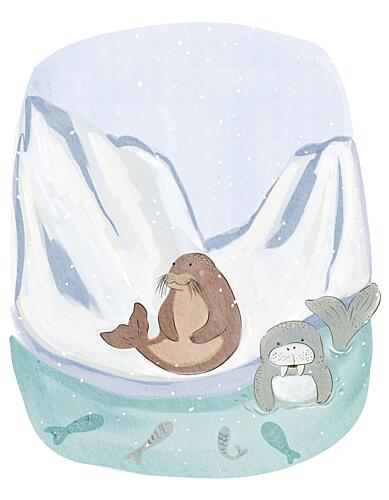 Cute Arctic Animals Art Print