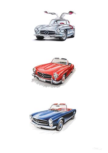 Timeless Classic Cars Art Print by Steve Erwin