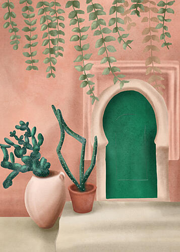 Green Door Art Print