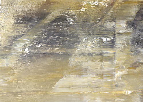Abstract Gold Grey Wash Gold Print
