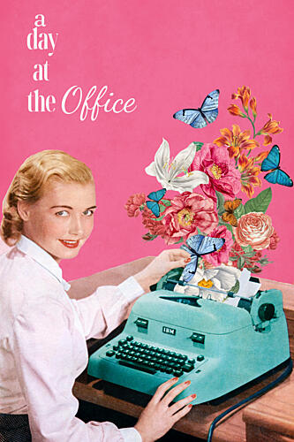Whimsical Office Typing Art Print