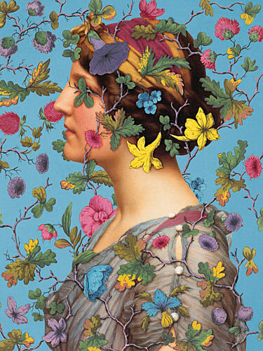 Elegant Floral Profile Art Print
