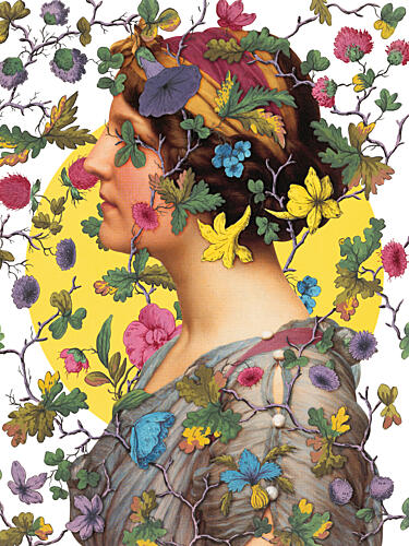 Serene Floral Woman Art Print