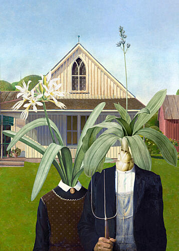 Surreal Farmhouse Couple Art Print