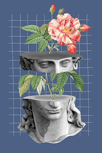Surreal Rose Bust Art Print