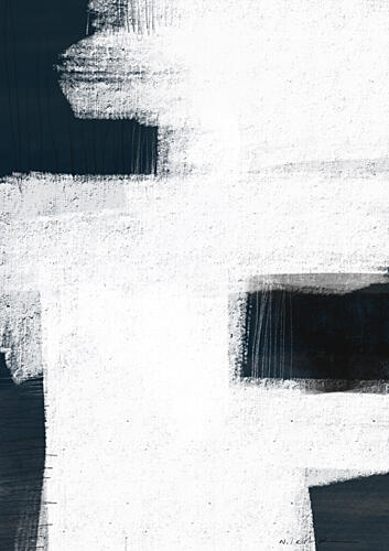 Abstract White Strokes Art Print by Nilesh Kulkarni