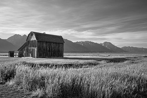 Rustic Barn Mountain Landscape Art Print by John Morse