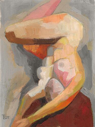 Warm Abstract Figure Art Print