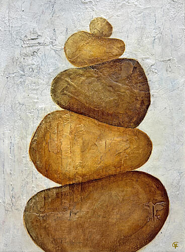 Stacked Zen Stones Art Print