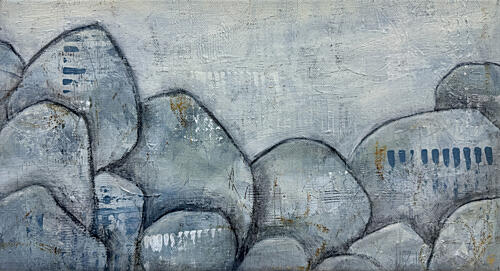 Textured Blue Gray Rocks Art Print