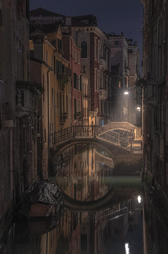 Venetian Canal Reflections Art Print