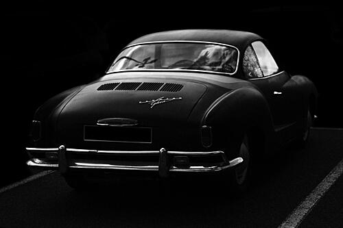 Vintage Car Silhouette Art Print by Christophe Baldy