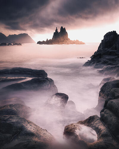 Misty Coastal Landscape Art Print by Bunyamin Wari