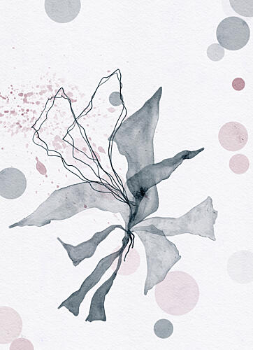 Abstract Botanical Watercolor Art Print by Ankie Kooi