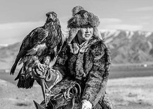Mongolian Eagle Hunter Art Print by Adirek M