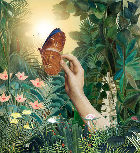 Tropical Butterfly Encounter Art Print