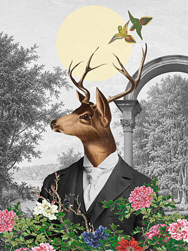 Elegant Deer Gentleman Art Print