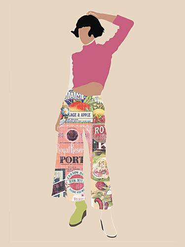 Retro Fashion Collage Art Print