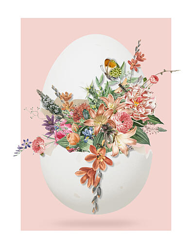 Floral Easter Egg Art Print