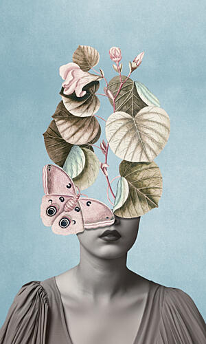 Surreal Butterfly Woman Art Print