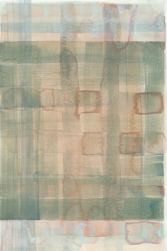 Muted Grid Layers Art Print by Cartissi
