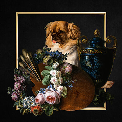 Painters Dog Still Life Art Print